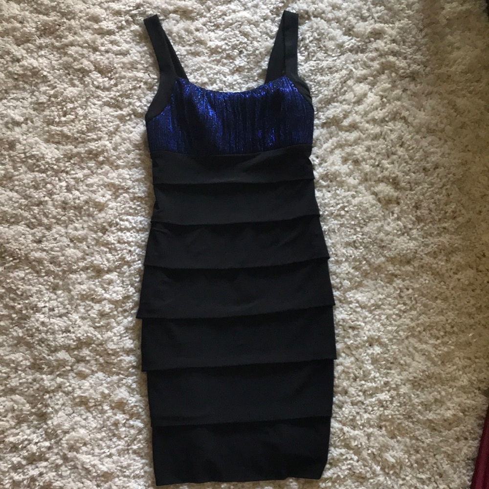 Black with sparkly blue top dress